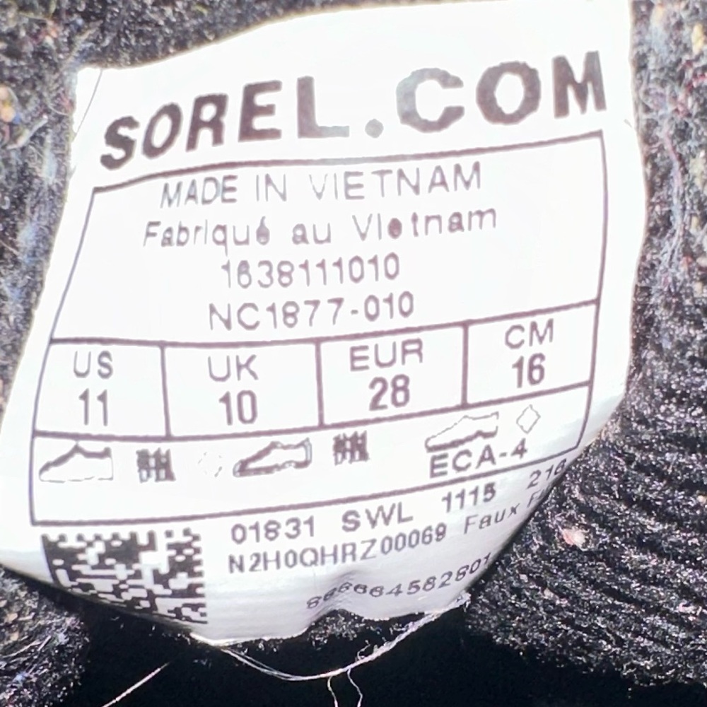 Sorel kids boots size 11